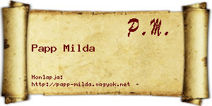 Papp Milda névjegykártya